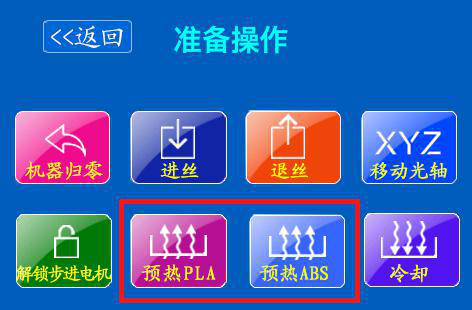 桌面級3d打印機(jī)預(yù)熱操作示意圖